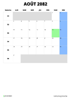 calendrier août 2082 calendrier août 2082 format portrait