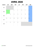 calendrier avril 2026 calendrier avril 2026 format portrait