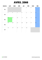 calendrier avril 2066 calendrier avril 2066 format portrait