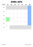 calendrier avril 2074 calendrier avril 2074 format portrait