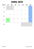 calendrier avril 2076 calendrier avril 2076 format portrait