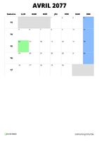 calendrier avril 2077 calendrier avril 2077 format portrait