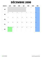calendrier décembre 2090 calendrier décembre 2090 format portrait