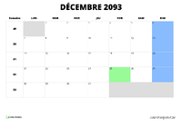 calendrier décembre 2093 calendrier décembre 2093 au format paysage