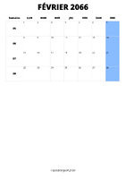 calendrier février 2066 calendrier février 2066 format portrait
