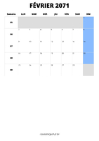 calendrier février 2071 calendrier février 2071 format portrait
