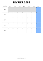 calendrier février 2088 calendrier février 2088 format portrait