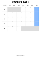 calendrier février 2091 calendrier février 2091 format portrait
