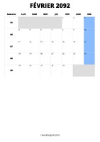 calendrier février 2092 calendrier février 2092 format portrait