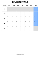 calendrier février 2093 calendrier février 2093 format portrait
