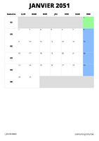 calendrier janvier 2051 calendrier janvier 2051 format portrait