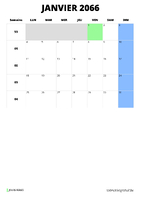 calendrier janvier 2066 format portrait
