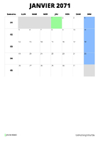 calendrier janvier 2071 calendrier janvier 2071 format portrait