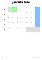 calendrier janvier 2086 calendrier janvier 2086 format portrait