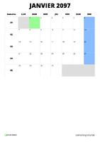 calendrier janvier 2097 calendrier janvier 2097 format portrait