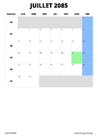 calendrier juillet 2085 calendrier juillet 2085 format portrait