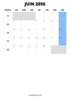 calendrier juin 2056 calendrier juin 2056 format portrait