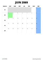 calendrier juin 2069 calendrier juin 2069 format portrait