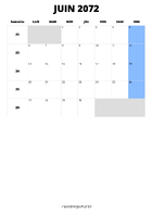 calendrier juin 2072 calendrier juin 2072 format portrait