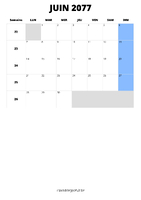 calendrier juin 2077 calendrier juin 2077 format portrait