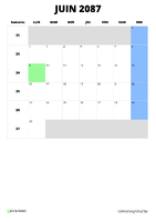 calendrier juin 2087 calendrier juin 2087 format portrait