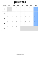 calendrier juin 2088 calendrier juin 2088 format portrait