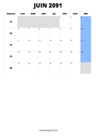 calendrier juin 2091 calendrier juin 2091 format portrait