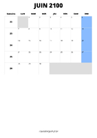 calendrier juin 2100 calendrier juin 2100 format portrait
