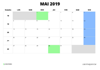 calendrier mai 2019 calendrier mai 2019 au format paysage