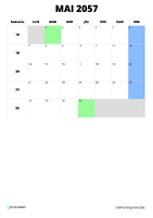 calendrier mai 2057 format portrait