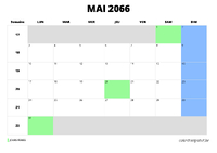 calendrier mai 2066 calendrier mai 2066 au format paysage