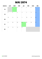 calendrier mai 2074 format portrait