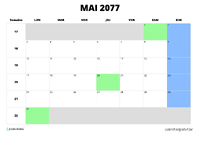 calendrier mai 2077 calendrier mai 2077 au format paysage