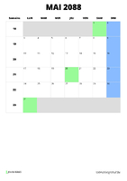 calendrier mai 2088 calendrier mai 2088 format portrait