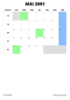 calendrier mai 2091 format portrait