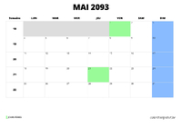 calendrier mai 2093 au format paysage
