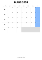 calendrier mars 2055 calendrier mars 2055 format portrait