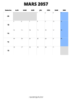 calendrier mars 2057 calendrier mars 2057 format portrait
