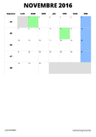 calendrier novembre 2016 calendrier novembre 2016 format portrait