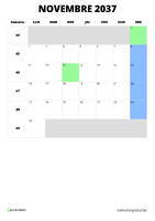 calendrier novembre 2037 calendrier novembre 2037 format portrait