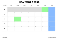 calendrier novembre 2059 calendrier novembre 2059 au format paysage