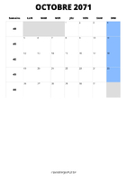 calendrier octobre 2071 calendrier octobre 2071 format portrait