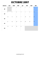 calendrier octobre 2097 calendrier octobre 2097 format portrait