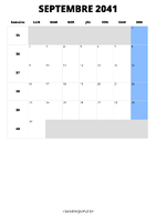 calendrier septembre 2041 format portrait
