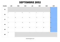 calendrier septembre 2052 calendrier septembre 2052 au format paysage