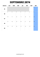 calendrier septembre 2074 calendrier septembre 2074 format portrait