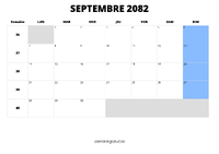 calendrier septembre 2082 calendrier septembre 2082 au format paysage