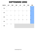 calendrier septembre 2092 calendrier septembre 2092 format portrait