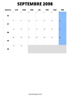 calendrier septembre 2098 calendrier septembre 2098 format portrait