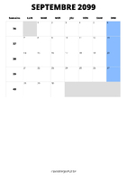 calendrier septembre 2099 calendrier septembre 2099 format portrait